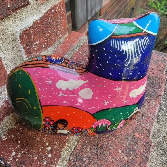 Vintage terracotta Mexican cat - Picture 3 of 4